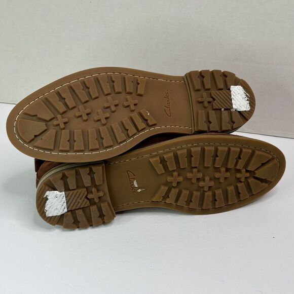 Clarks Men Foxwell Mid Brown‎ Suede Leather Lace Up Boot Cushion Plus Size 11.5